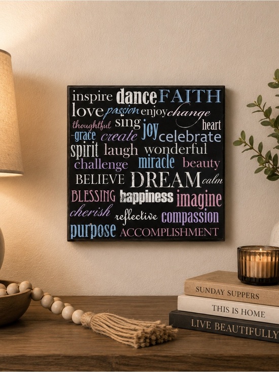 Other - Inspirational Word Art Wall Decor | Positive Quote Home Decor | 10” Square